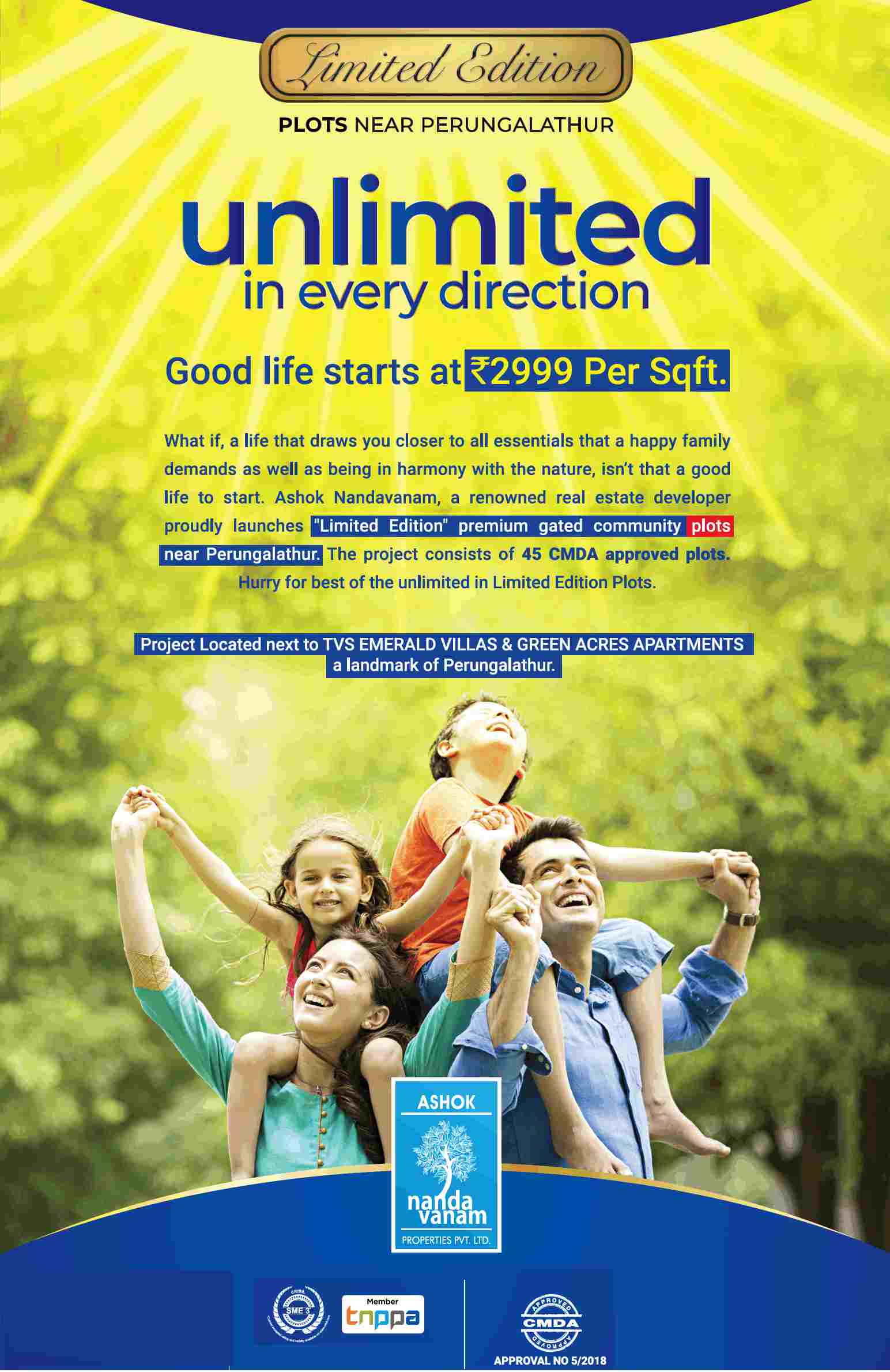 Book plots starting at Rs. 2999 per sq.ft. at Ashok Limited Edition in Chennai Update